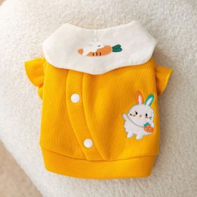 Dog Carrot Rabbit Lapel Sweater Thin Clothes (Option: Yellow Bunny-XXL)